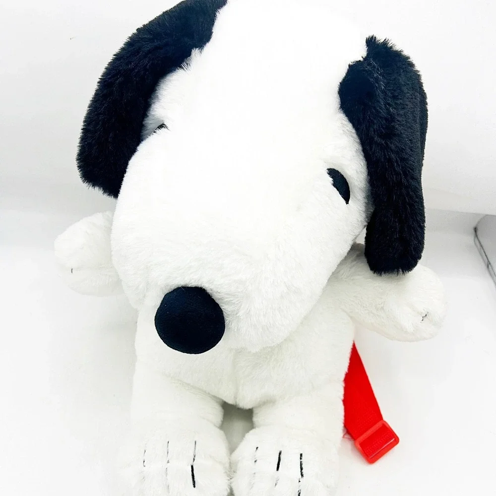 Peanuts Snoopy Plush Backpack Plush Red Straps Zipper Bag